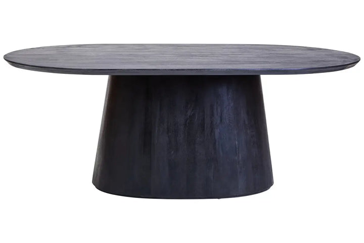 Cosenza Oval Black Mango Wood Dining Table