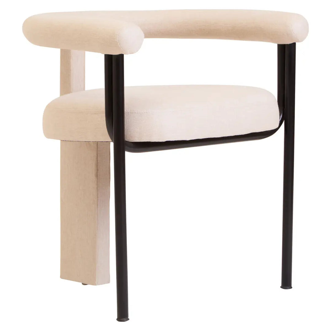 Cosenza Black Iron Frame Dining Chair