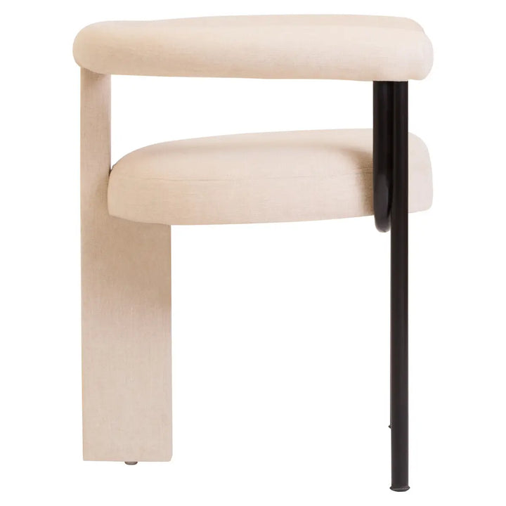 Cosenza Black Iron Frame Dining Chair