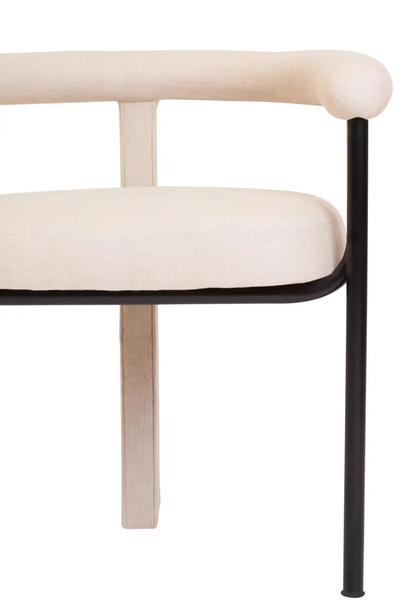 Cosenza Black Iron Frame Dining Chair
