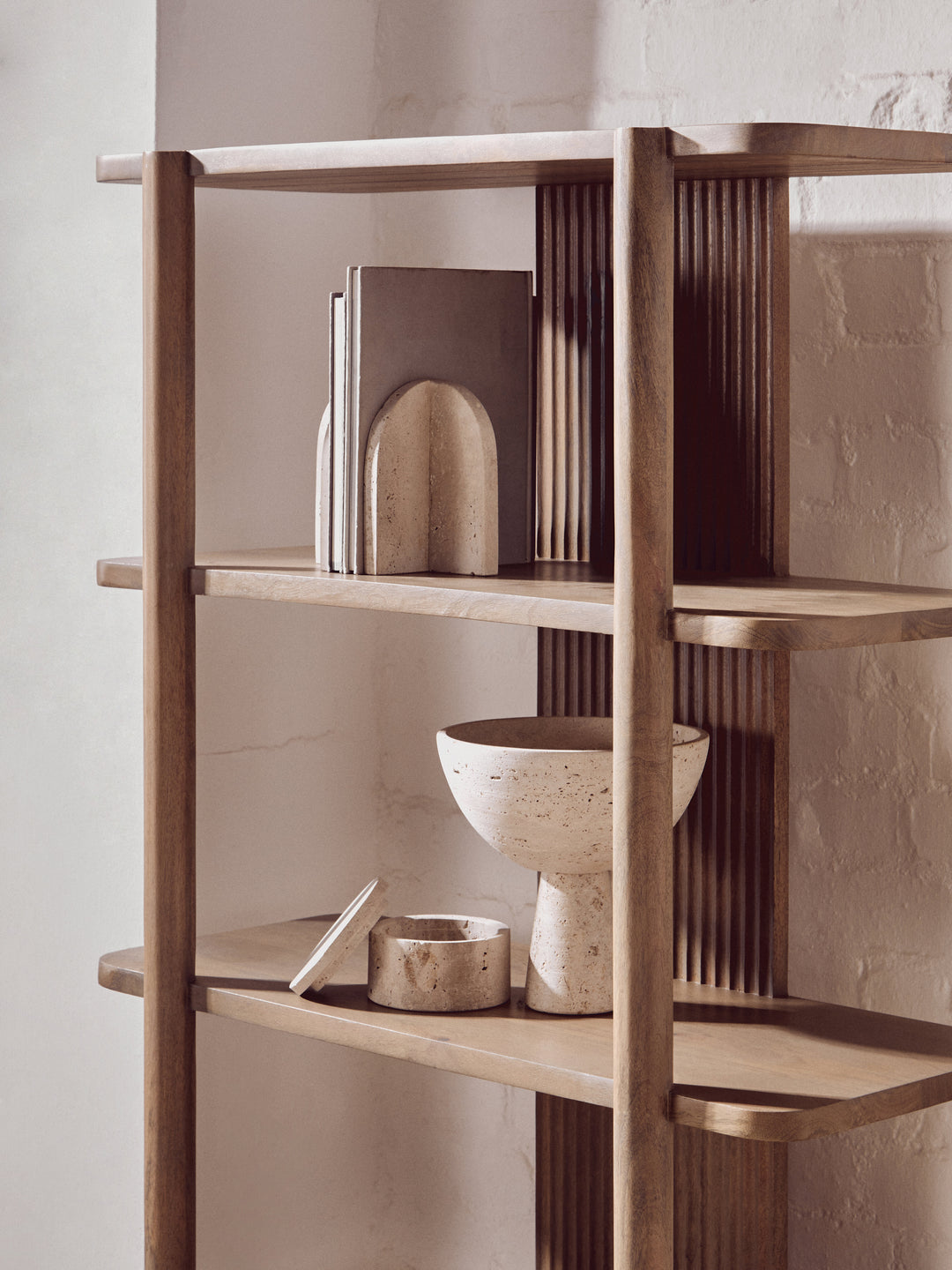 Acciano Grey Mango Wood Shelf Unit