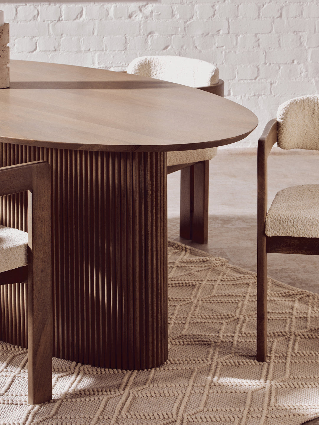 Acciano Grey Mango Wood Oval Dining Table