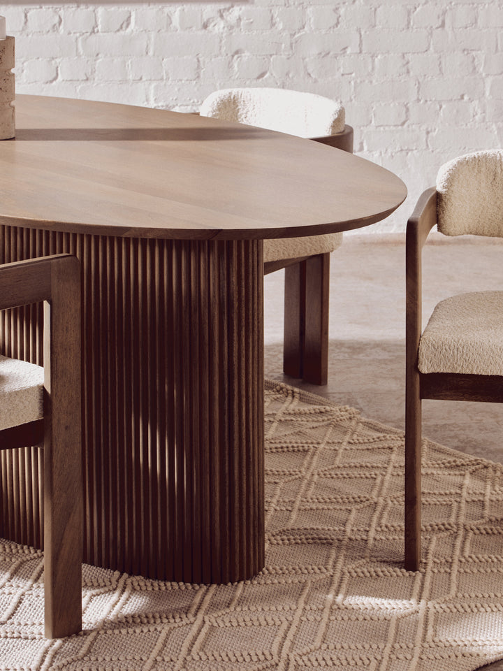 Acciano Grey Mango Wood Oval Dining Table