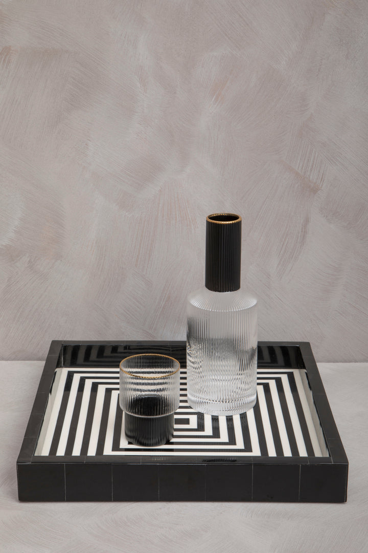 Hoxton Black And White Finish Tray