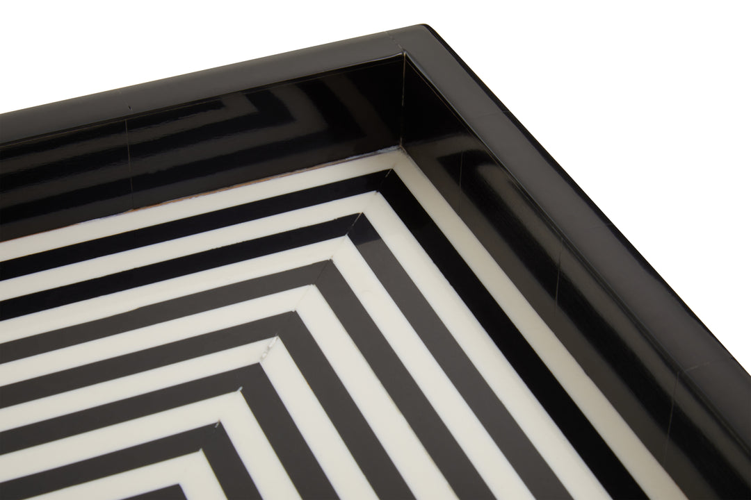 Hoxton Black And White Finish Tray