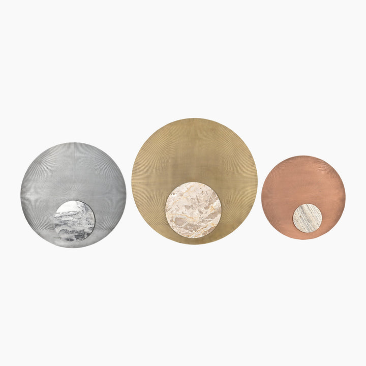 Sotogrande Set of 3 Iron and Marble Wall Art