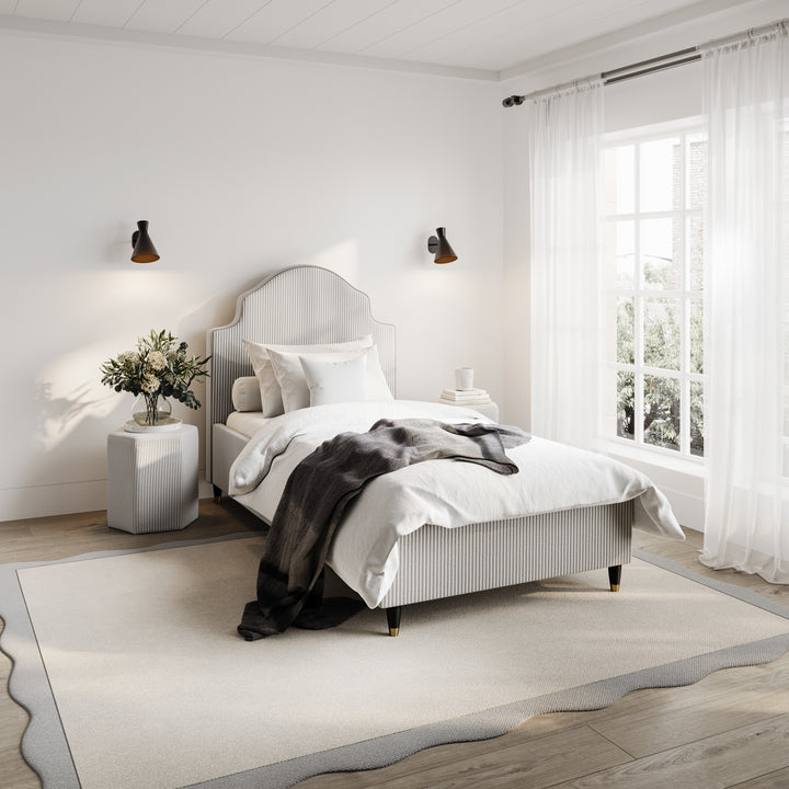 Belford Grey Striped Single Bed