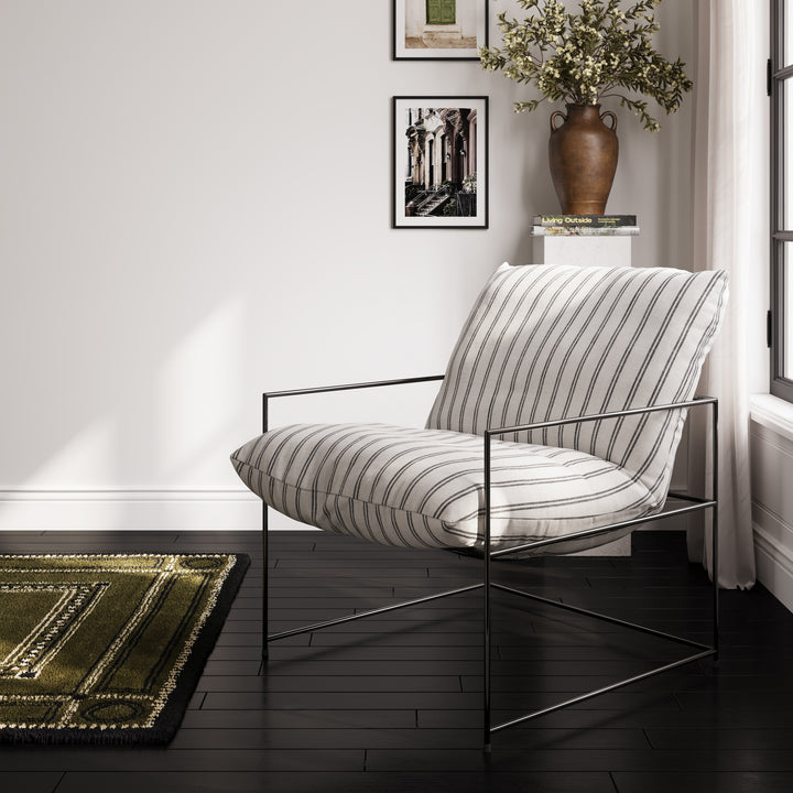 Corte Chalk Stripe Accent Chair