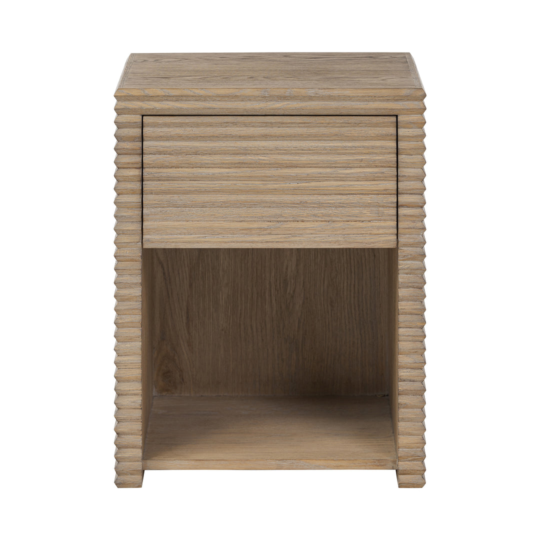 Wickham Ribbed Oak Bedside Table