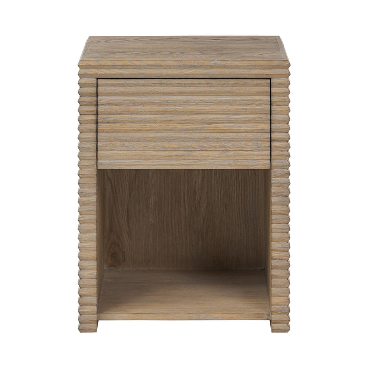 Wickham Ribbed Oak Bedside Table