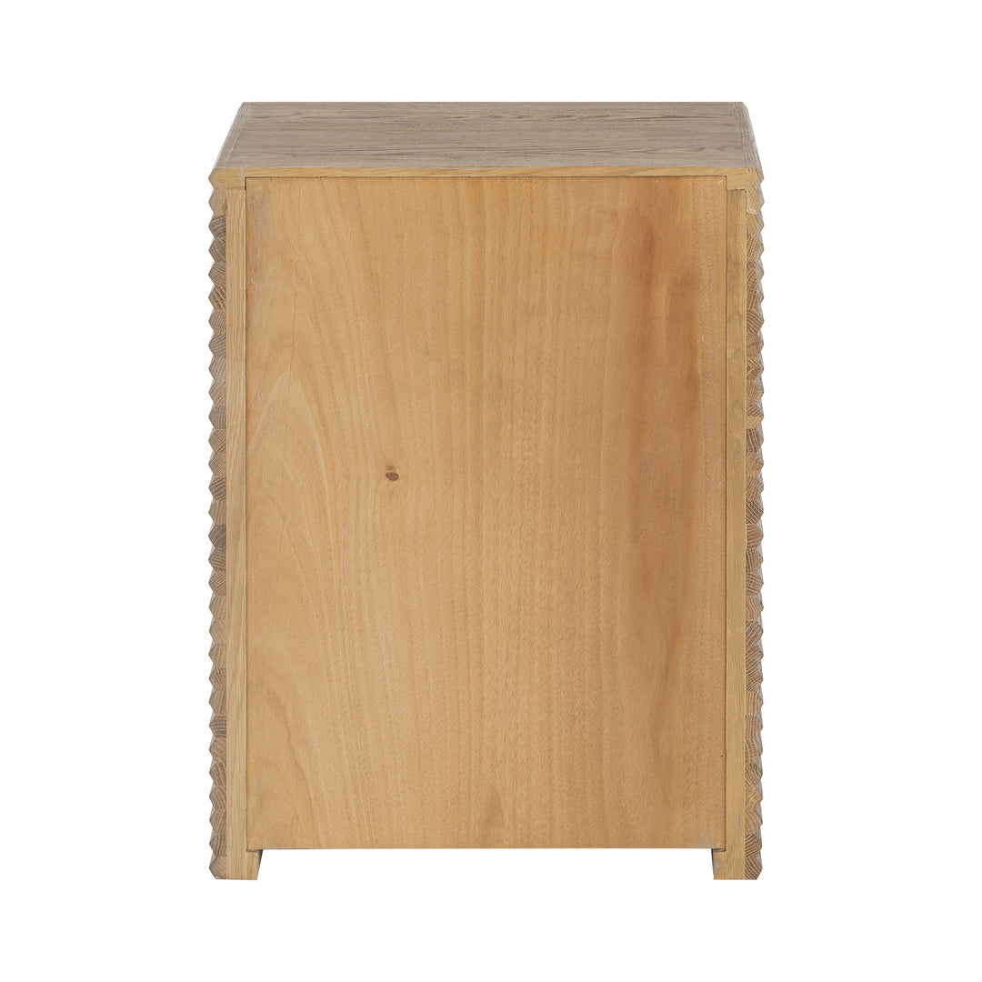 Wickham Ribbed Oak Bedside Table
