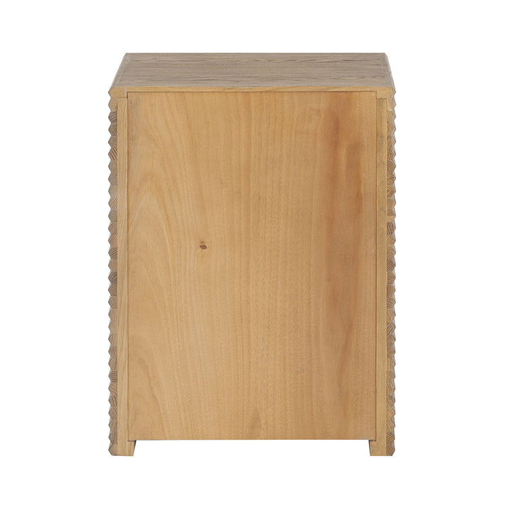 Wickham Ribbed Oak Bedside Table