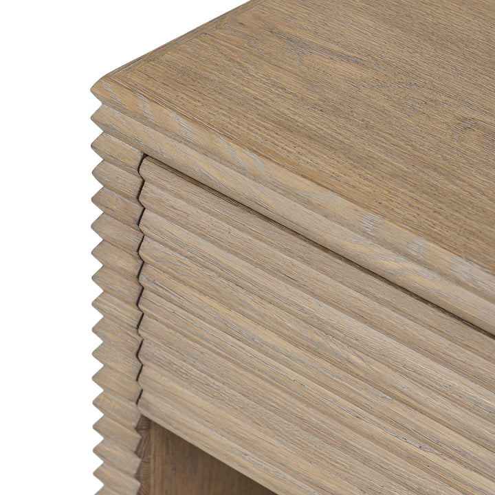 Wickham Ribbed Oak Bedside Table