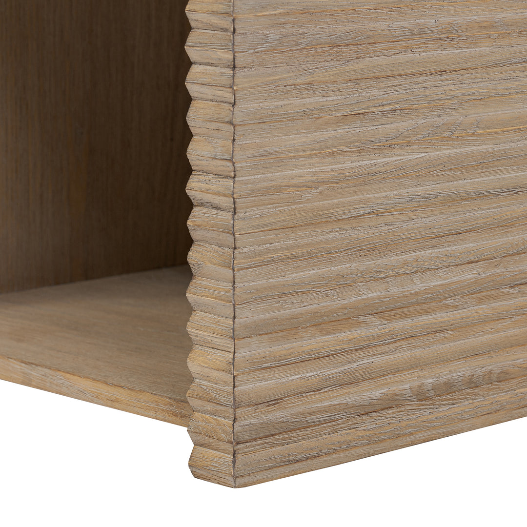 Wickham Ribbed Oak Bedside Table