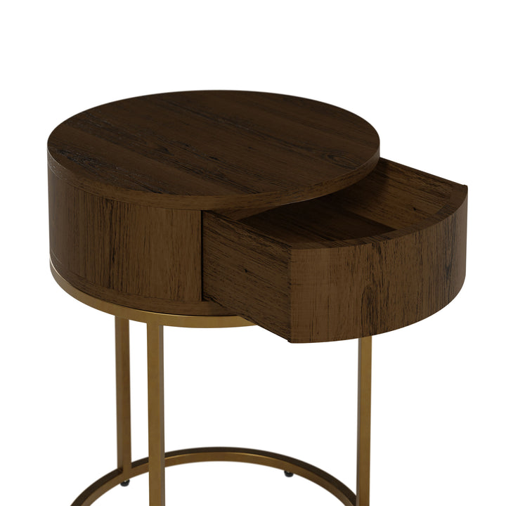 Hampton Bedside Table Round Wooden