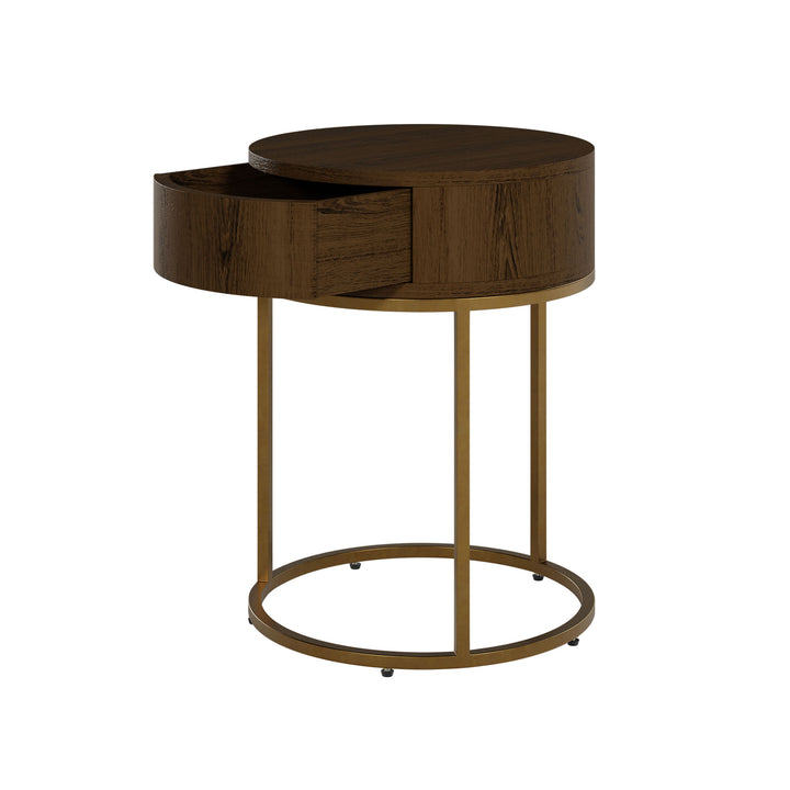 Hampton Bedside Table Round Wooden