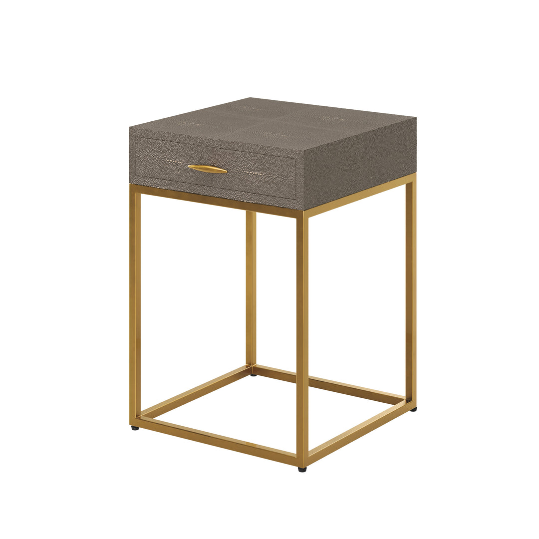 Hampton Bedside Table - Grey Shagreen