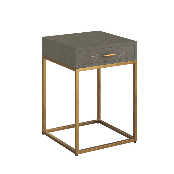 Hampton Bedside Table - Grey Shagreen