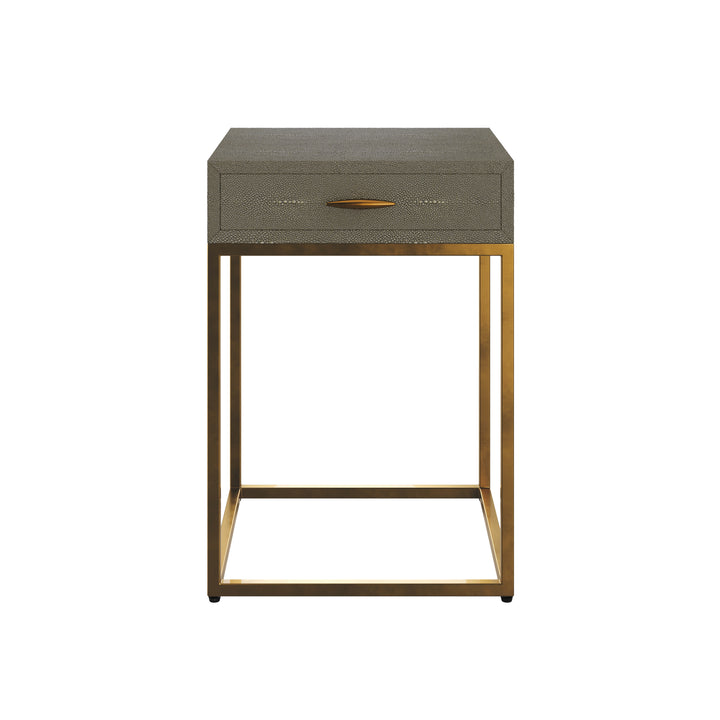 Hampton Bedside Table - Grey Shagreen