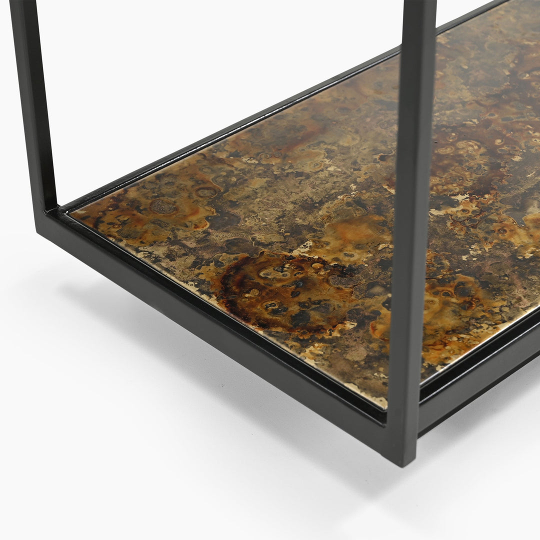 Huelva Iron Console Table With Glass Top