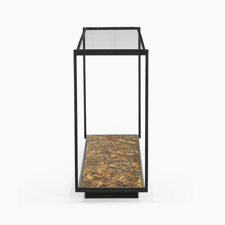 Huelva Iron Console Table With Glass Top