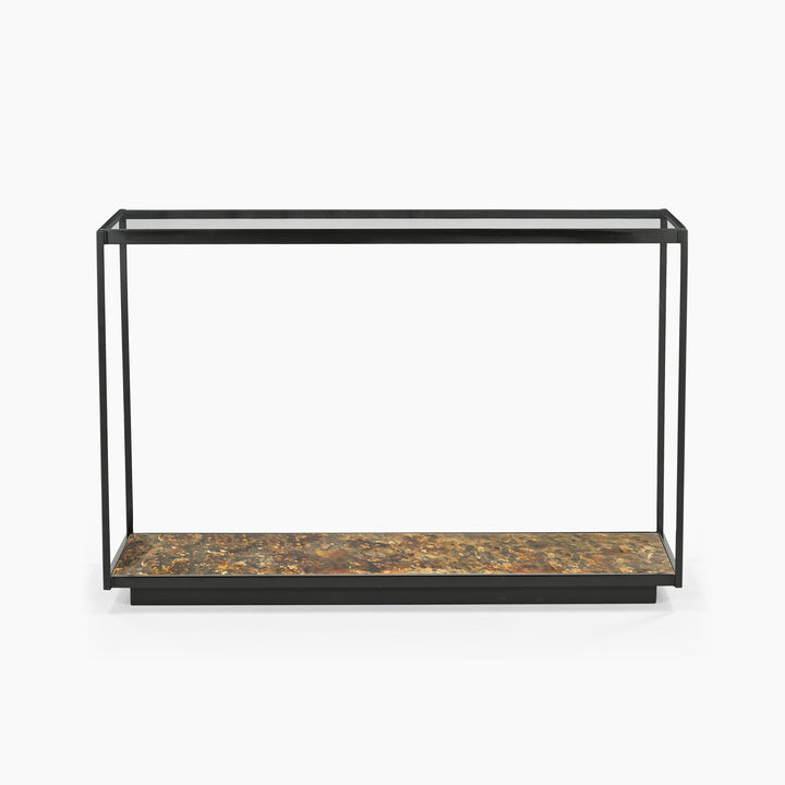 Huelva Iron Console Table With Glass Top