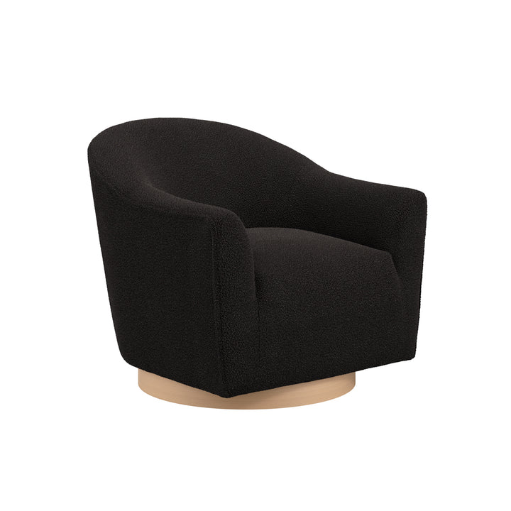 Rouen Black Boucle Swivel Chair