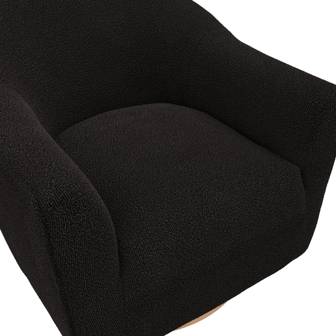 Rouen Black Boucle Swivel Chair