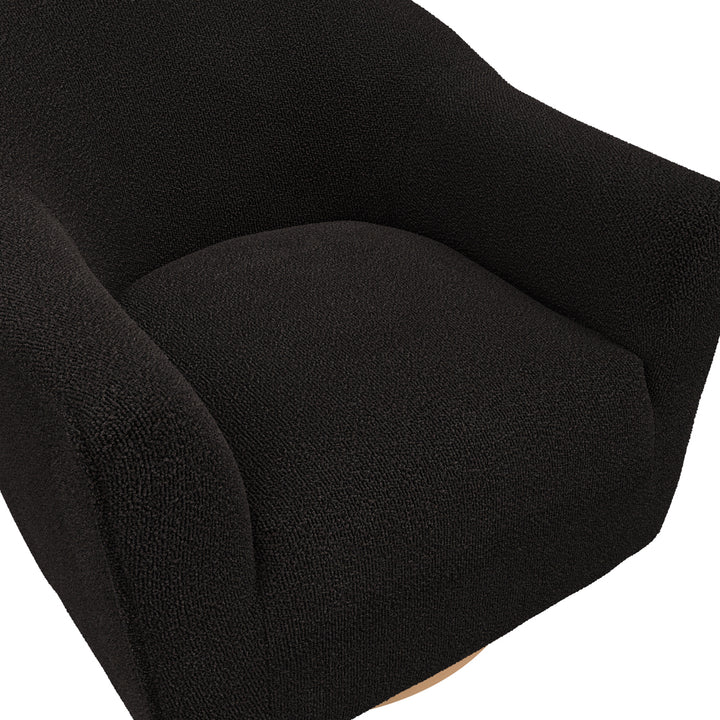 Rouen Black Boucle Swivel Chair