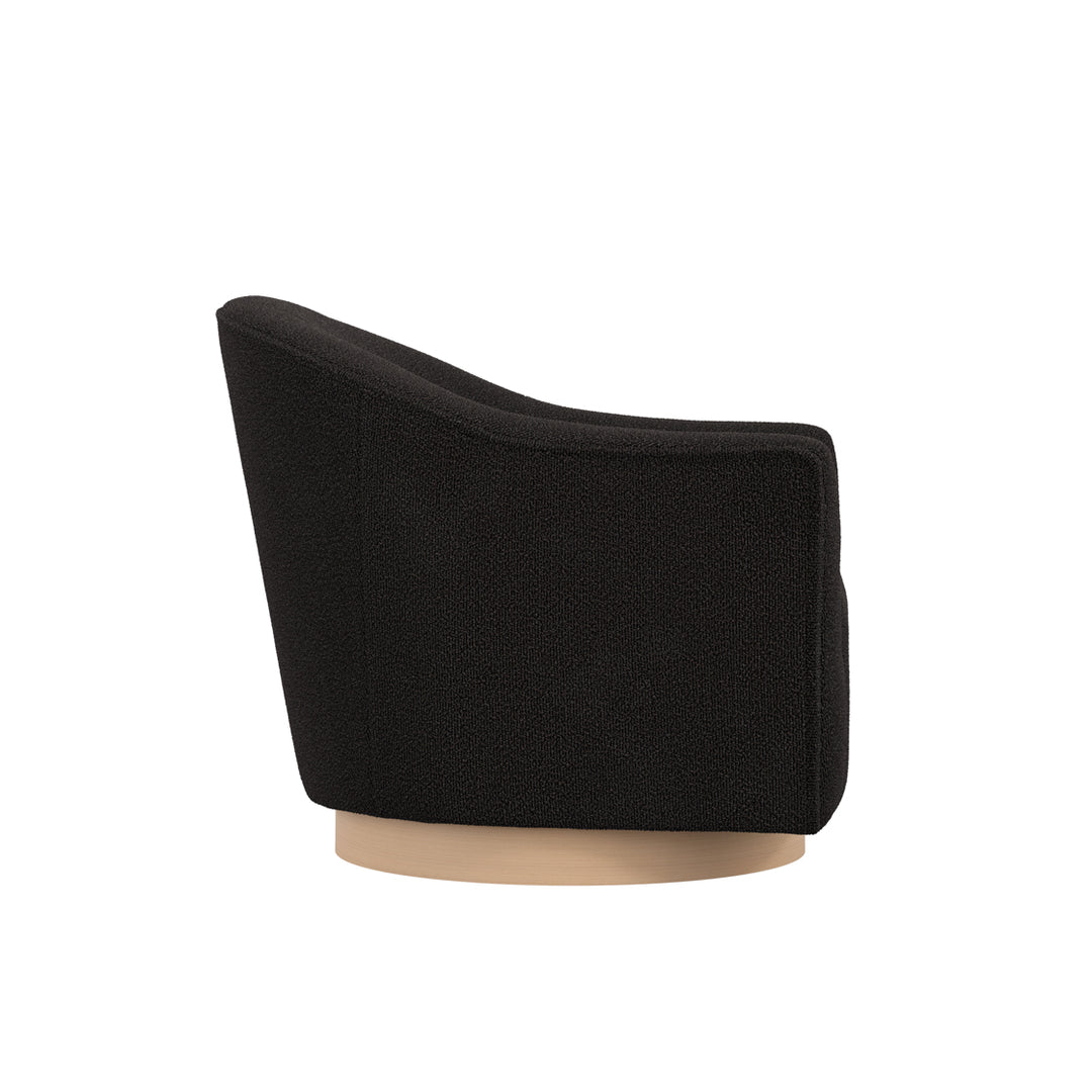 Rouen Black Boucle Swivel Chair