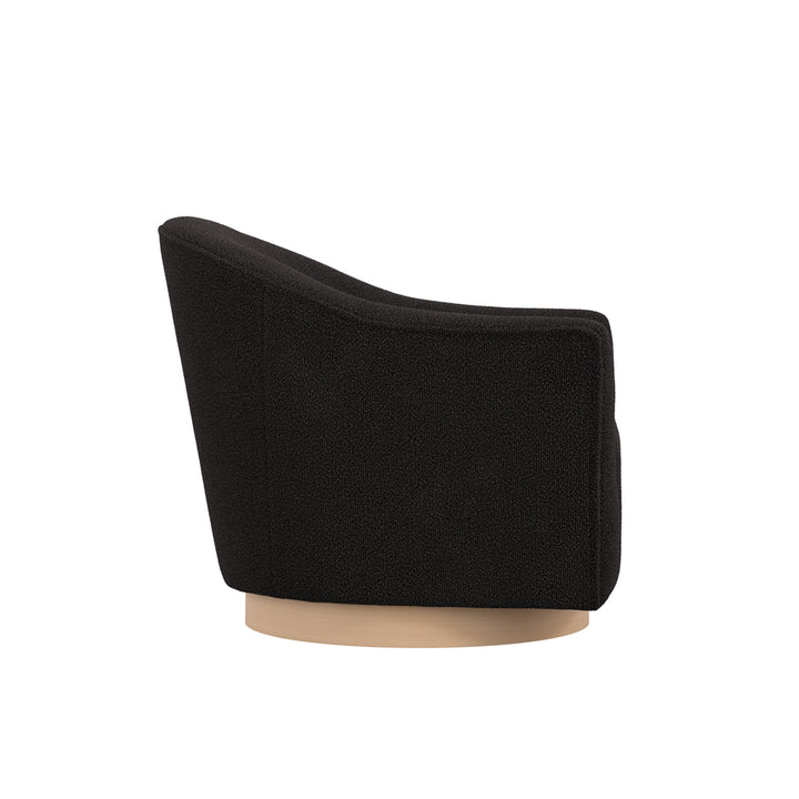 Rouen Black Boucle Swivel Chair