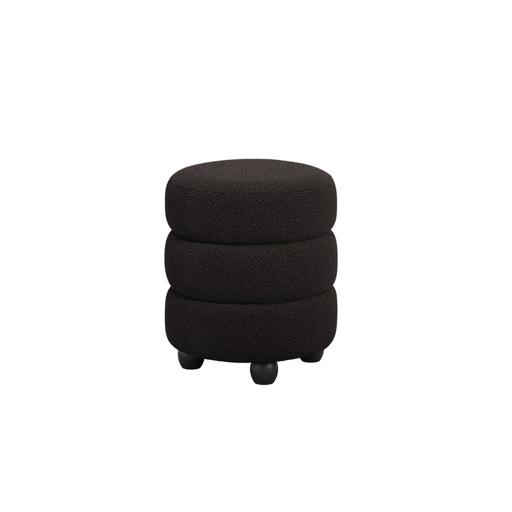 Chelles Black Boucle Pouffe