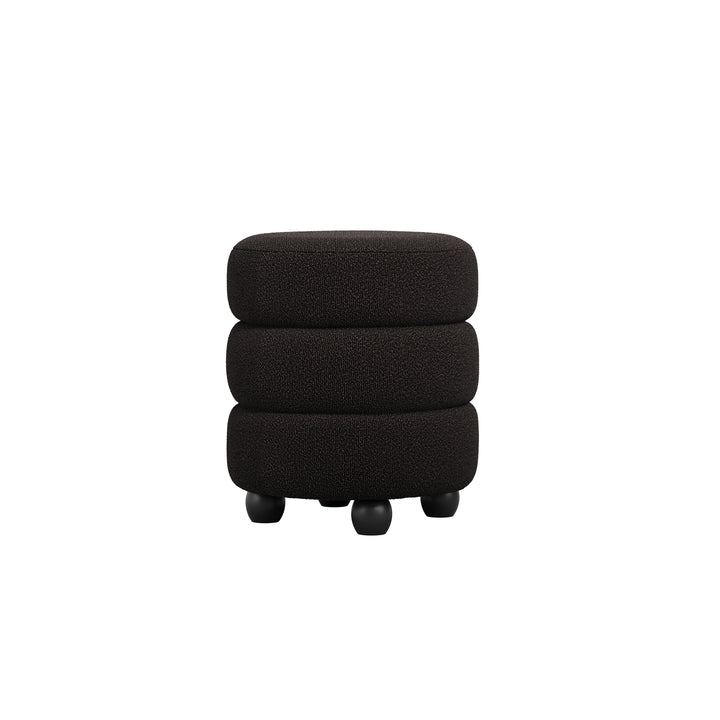 Chelles Black Boucle Pouffe