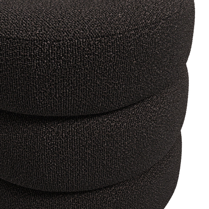 Chelles Black Boucle Pouffe