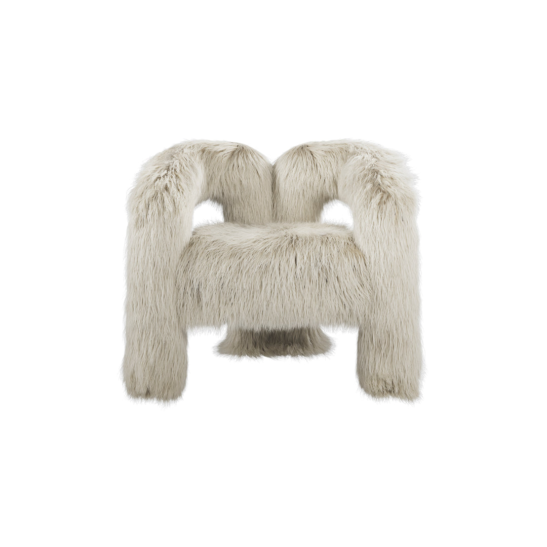 Oslo Ivory Faux Fur Accent Chair