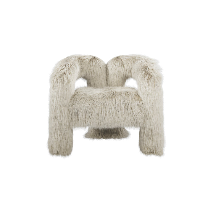 Oslo Ivory Faux Fur Accent Chair