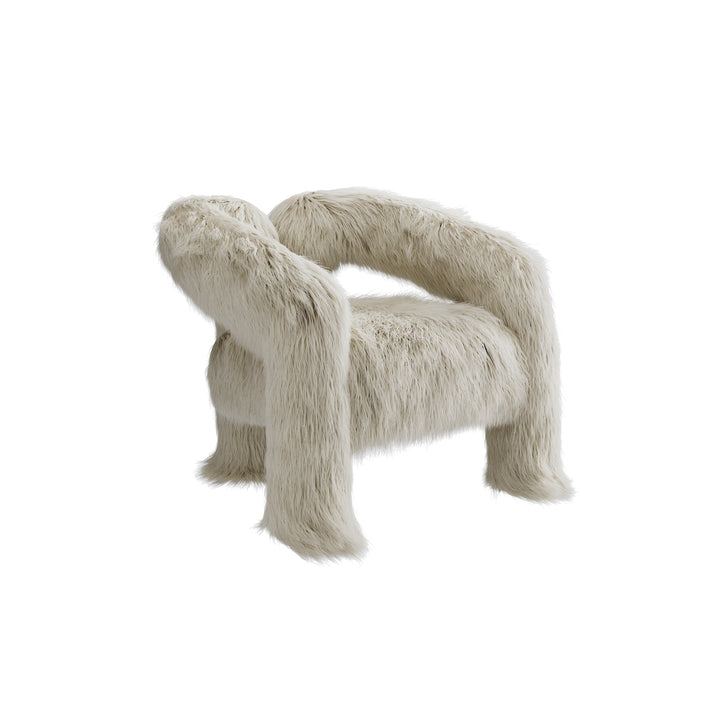 Oslo Ivory Faux Fur Accent Chair