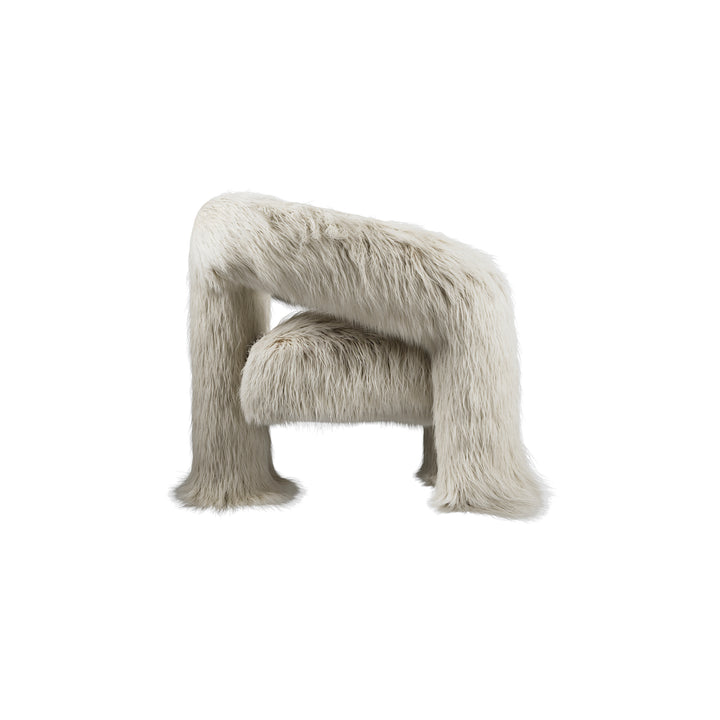 Oslo Ivory Faux Fur Accent Chair