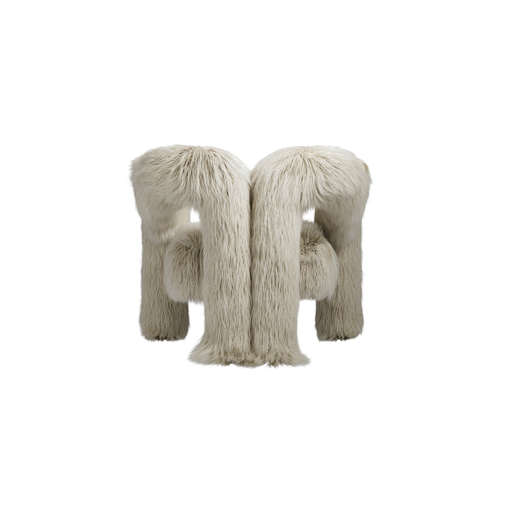 Oslo Ivory Faux Fur Accent Chair
