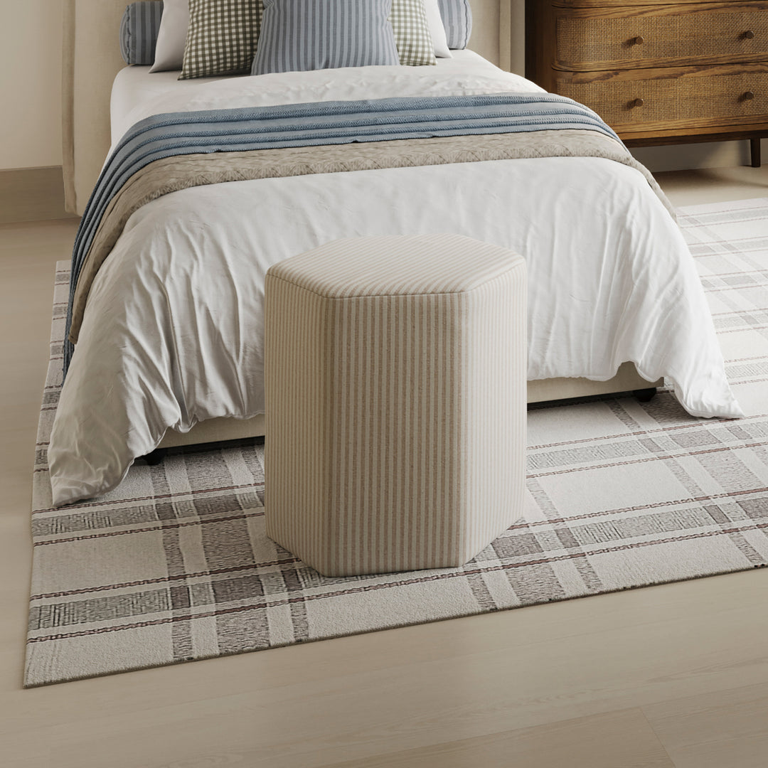 Belford Beige Striped Stool