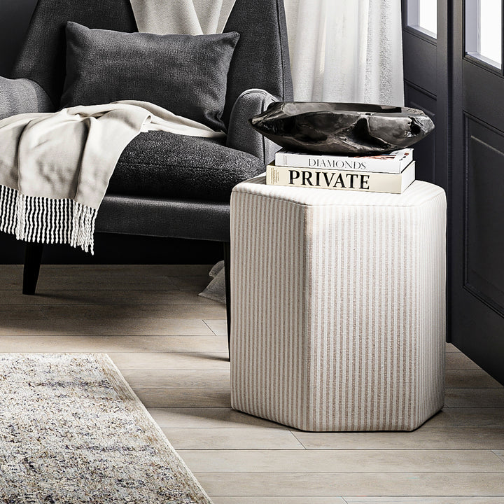 Belford Beige Striped Stool