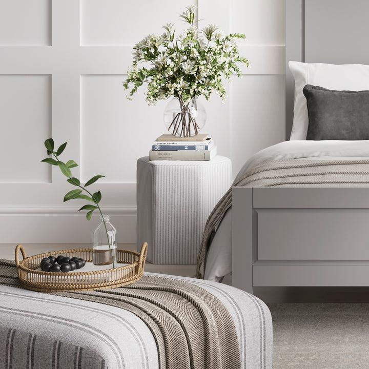 Belford Grey Striped Stool