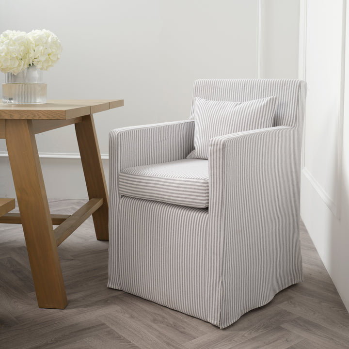 Belford Grey Striped Chair