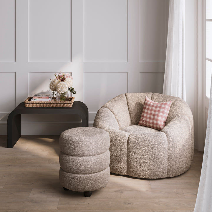 Fos Boucle Buff Swivel Chair
