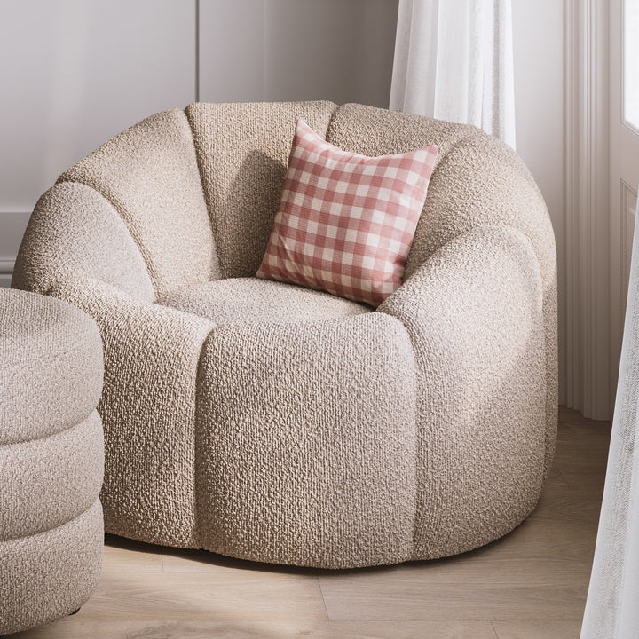 Fos Boucle Buff Swivel Chair