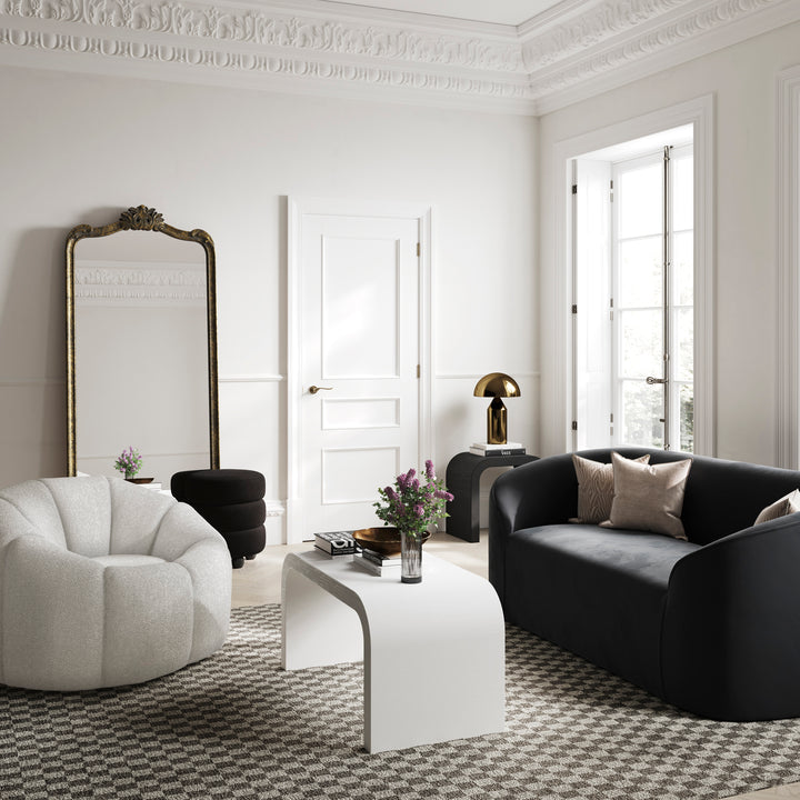 Fos Boucle Ivory Swivel Chair