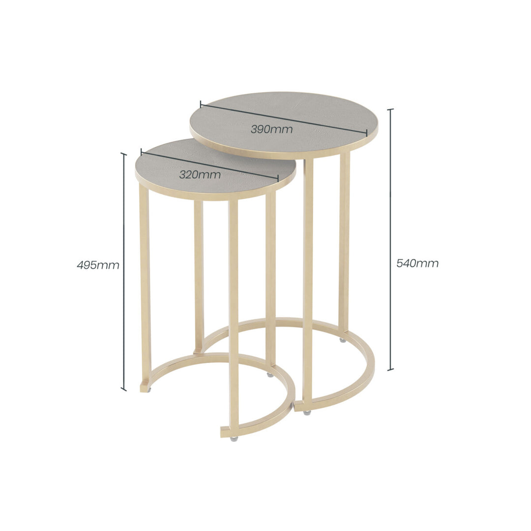 Hampton Nest of Tables - Grey Shagreen