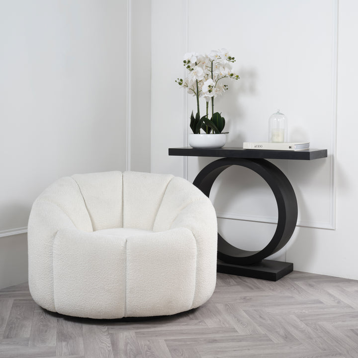 Fos Boucle Ivory Swivel Chair