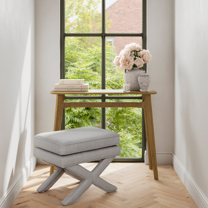 Alva Grey Linen Stool