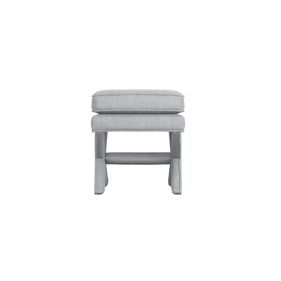 Alva Grey Linen Stool